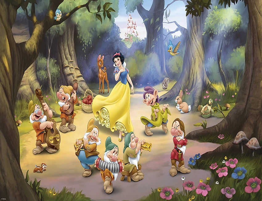 Disney Snow White Backdrop Children Birthday Girls Princess Party Flowers Kids Cartoon Decoration Backgrounds Photography