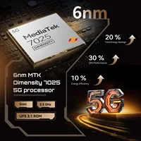 Smartphone 5G Cubot X100, Android 15, Dimensity 7025, 6nm, 2.5GHz,6.88-inch Screen,16GB(8+8),256GB, 64MP Camera, 5100mAh Battery 3