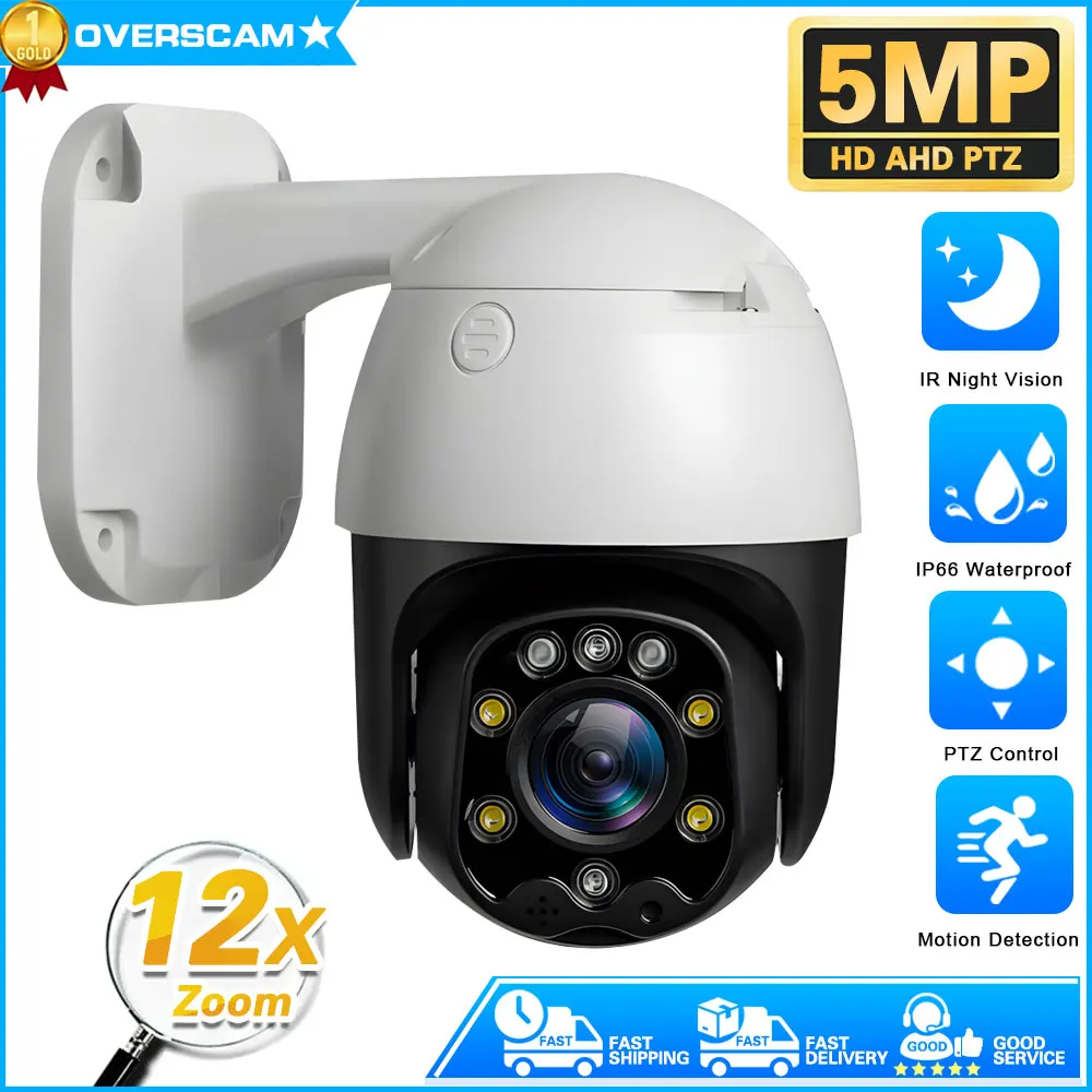 

5MP 10X Zoom AHD Camera PTZ Surveillance CCTV Camera Waterproof Home Security Indoor/Outdoor Infrared Night Vision Analog Camera