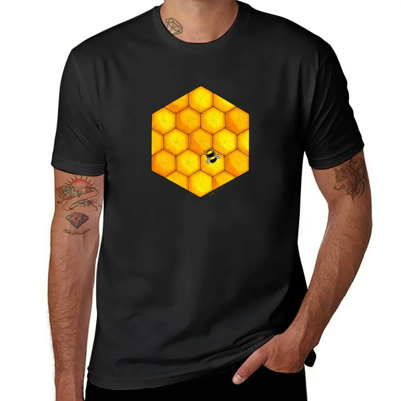 Honeycomb Hexagon T-Shirt cute tops boys animal print funny t shirts for men