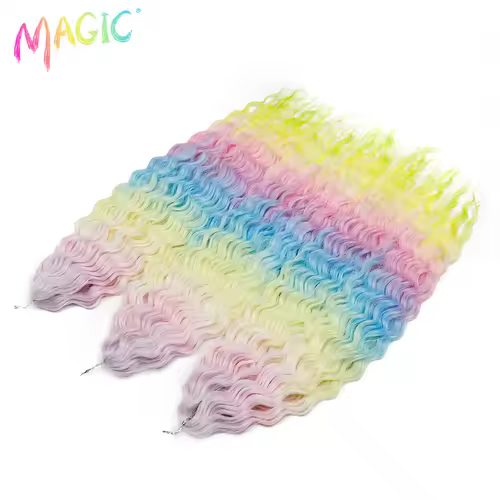 Magic Ariel Curl Hair Water Wave Twist Crochet Hair Synthetic Braid Hair Ombre Blonde 22 Inch Deep Wave Braiding Hair Extension - Image 9