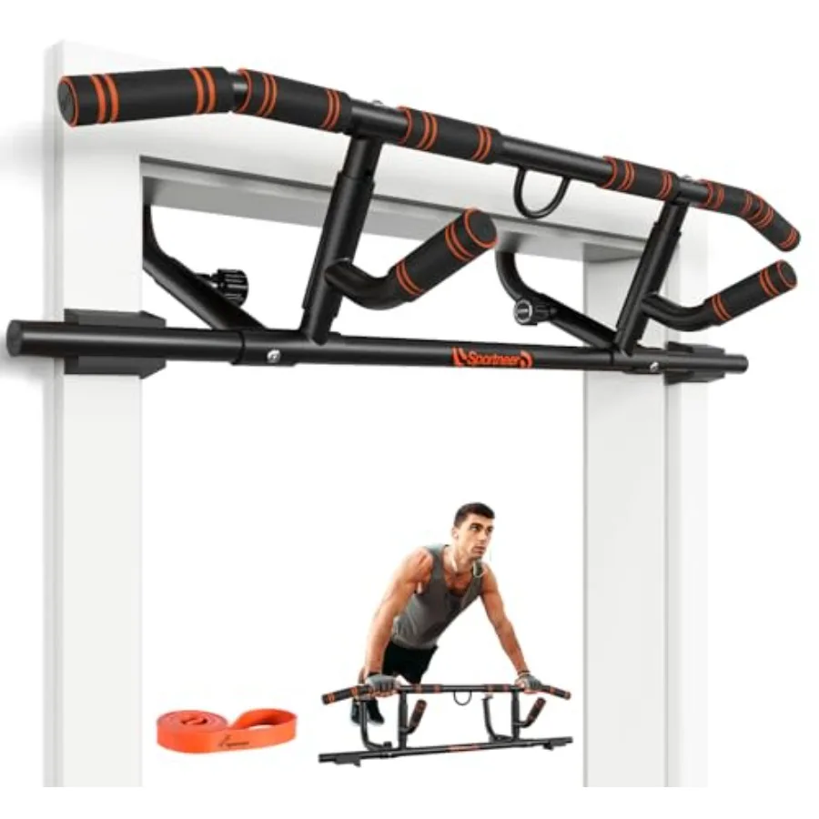 Barre de traction améliorée pour porte, avec poignée pliante, cadre de porte, entraîneur du haut du corps multi-grip, capacité de 440lb, 2025