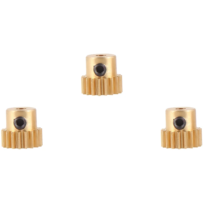 HOT-3PCS 3.175Mm As Messing Rondsel Motor Gear 32DP 48DP 64DP M0.6 Voor 1/10 1/8 RC Auto 3650 3660 Onderdelen 18 T