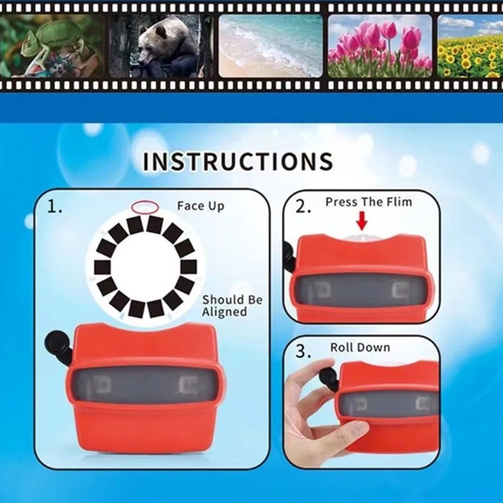 Nouveaux jouets lumineux 3D View-Master Mini théâtre Puzzle cognitif Machine de visualisation Viewmaster pour les enfants