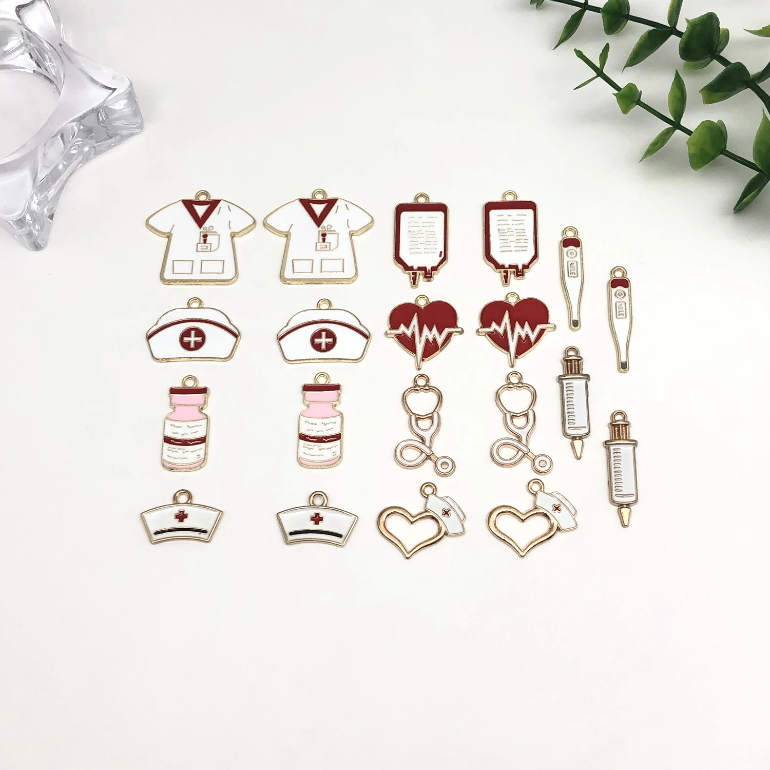 

20pcs Mixed Nurse Medical Tool Shaped Charms Pendants For DIY Jewelry Making Earrings Necklaces Bracelets Handmade Accessories