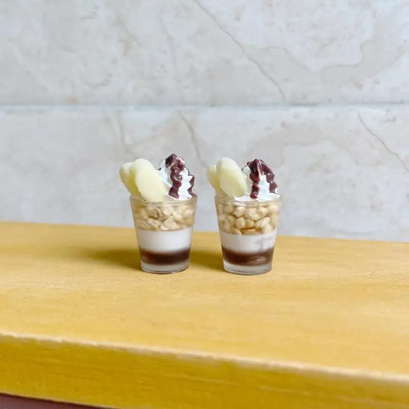 1Pc Dollhouse Mini Simulation Ice Cream Cup Model Miniature Doll House Dessert Shop Decor Toy Accessories Kids Doll Gift