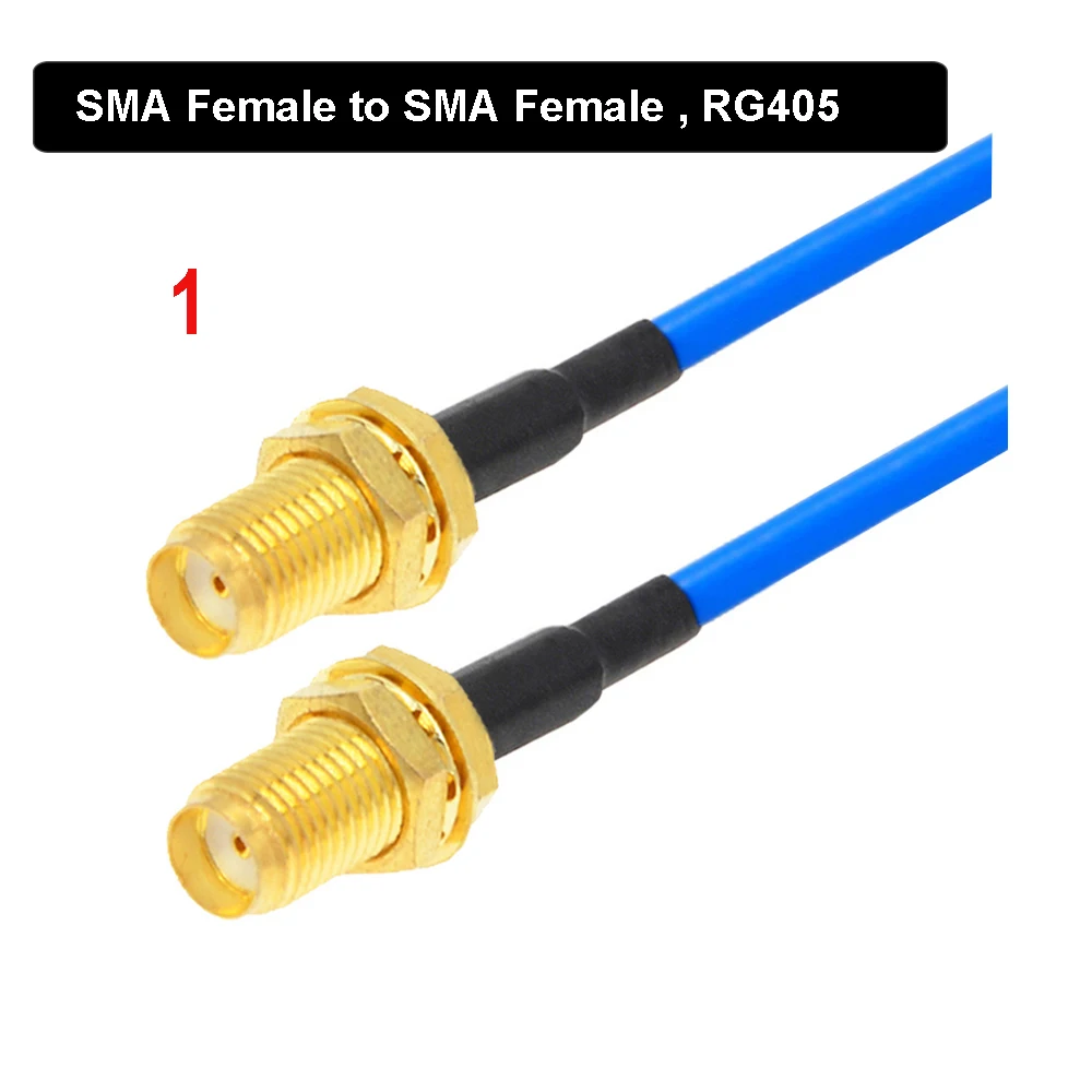 RG405 Coax Cable SMA To SMA Male Female Connector RPSMA To SMA Right Angle Crimp for RG405 High Frequency Test 50ohm Fast Brass