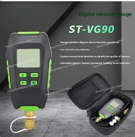 VG90 Intelligent Digital Vacuum Meter Portable Laboratory Refrigeration System Vacuum Check Pressure Vacuum Gauge 0-10000P Tool