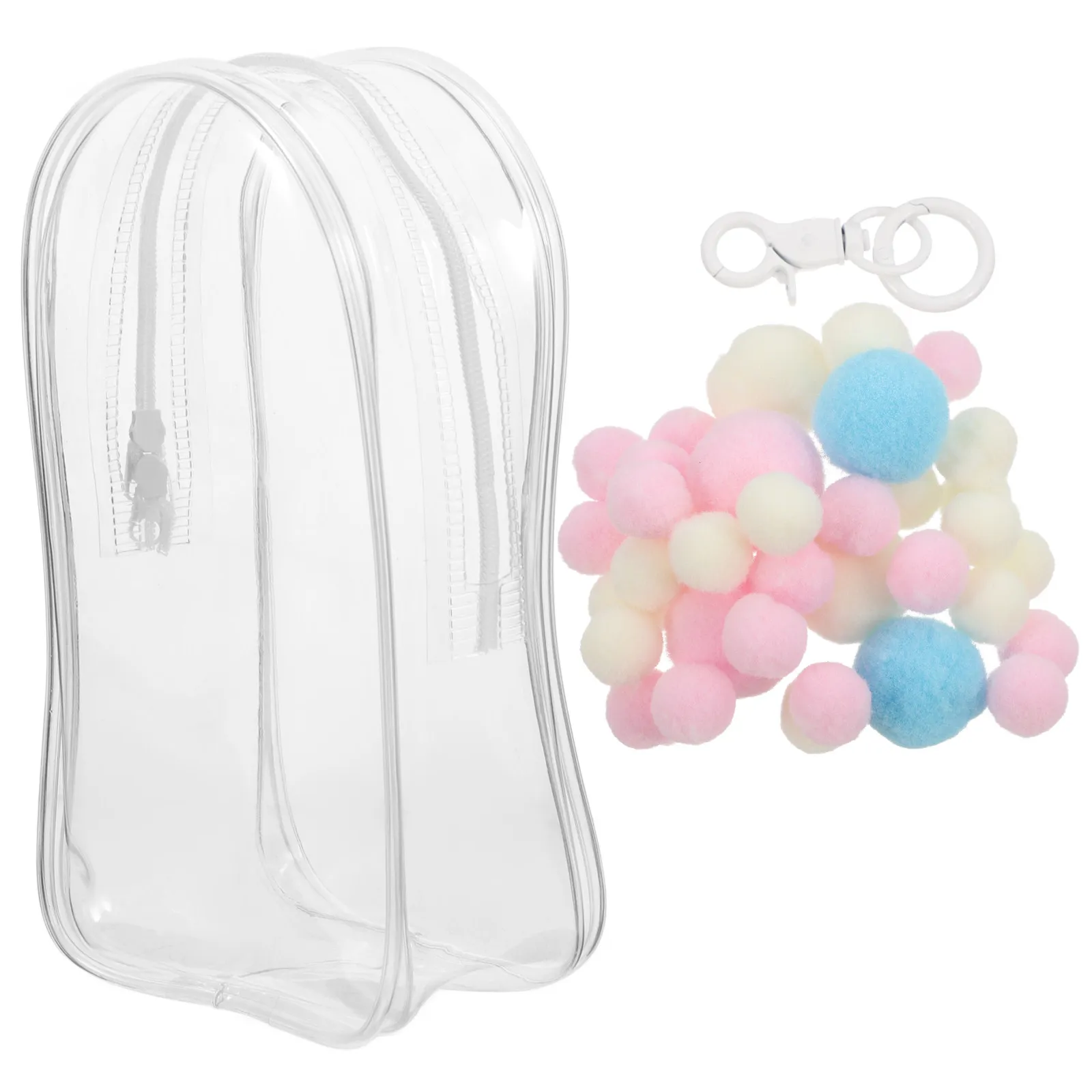 PVC High-Transparency Clear Hanging Display Pouch for Anime Figures Collectibles Dustproof Zipper Closure Wall Bed Backpack