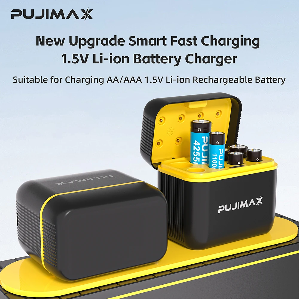 PUJIMAX Rechargeable Lithium Battery Charger 1.5V AA 4255mWh AAA 1100mWh Batteries High Capacity Battery for Mouse Remote Control