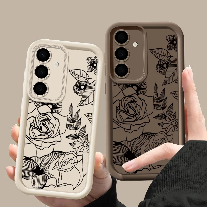 

Flowers Soft Lines Phone Case for Oppo Realme C71 C75 C65 C63 C67 C55 C53 C35 C33 C31 15 14 13 12 11 Narzo 50 Pro 4G 5G Cover