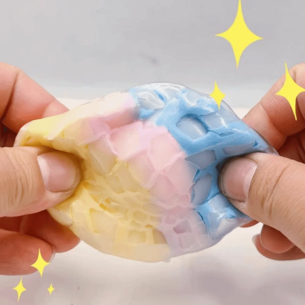 Soft Rainbow Crispy Balls Gradient Colors Shapeable Squeeze Sensory Fidget Ball Non-rebound Stress Relief