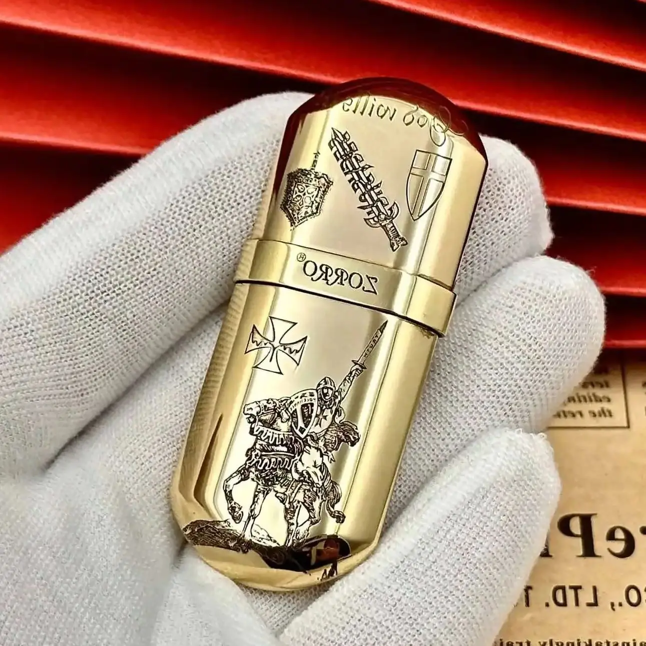 Portable Mini Brass Gasoline Lighter Small Cigarette Thin Isqueiro trench oil cigarette lighter