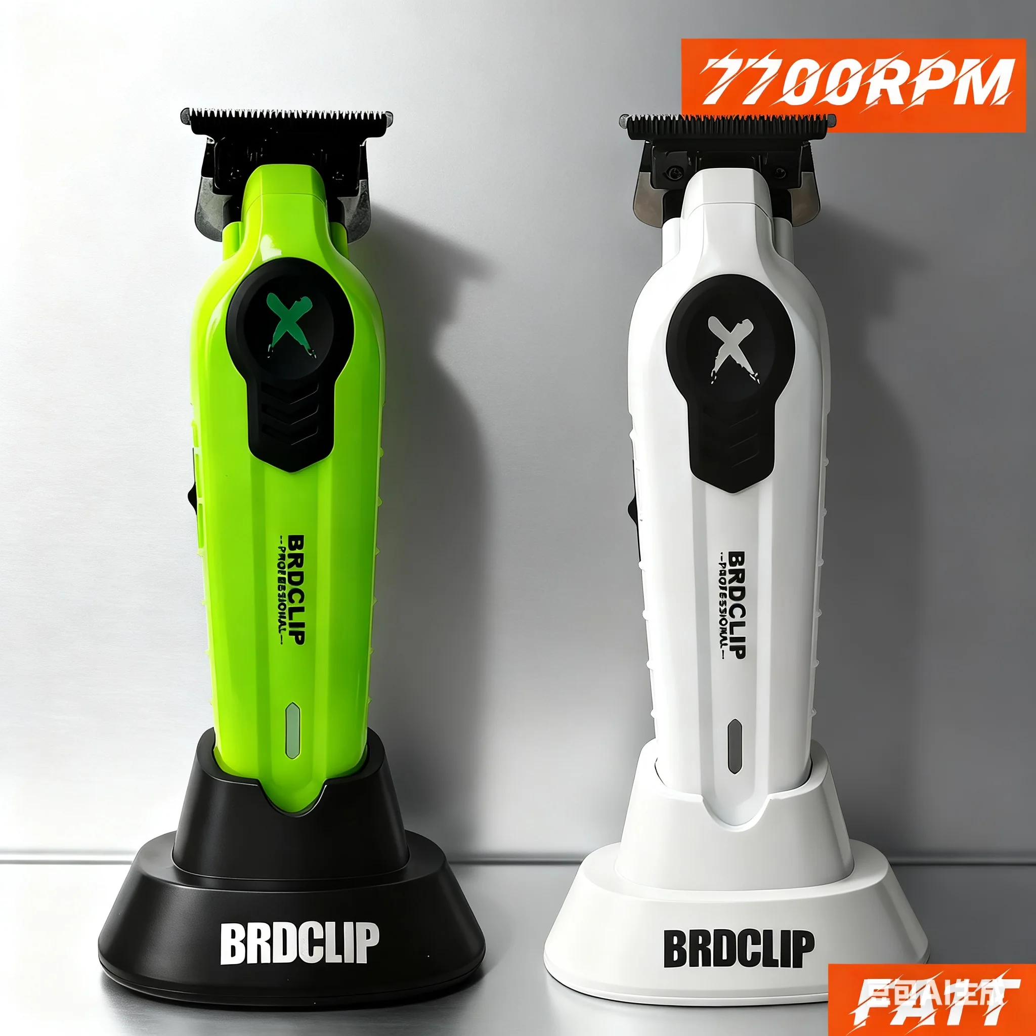 

Профессиональный триммер для парикмахерской BRD-FA1T 7700 об/мин, мужская машинка для стрижки волос, инструмент для стрижки бороды, зеленая и белая бритва