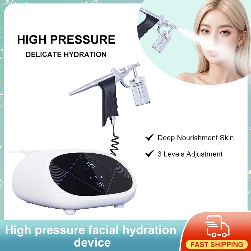 VLVEE Professional Face hydration device 3 Gears High Pressure adjustment Moisturize the skin Desktop handheld spray gun HomeUse