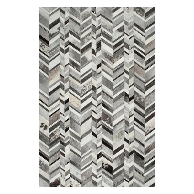 

Grey Handmade Carpet Modern Minimalism Home Decor Living Room Carpets Real Cow Hide Bedroom Bedside Rug Luxury Office Large Mat