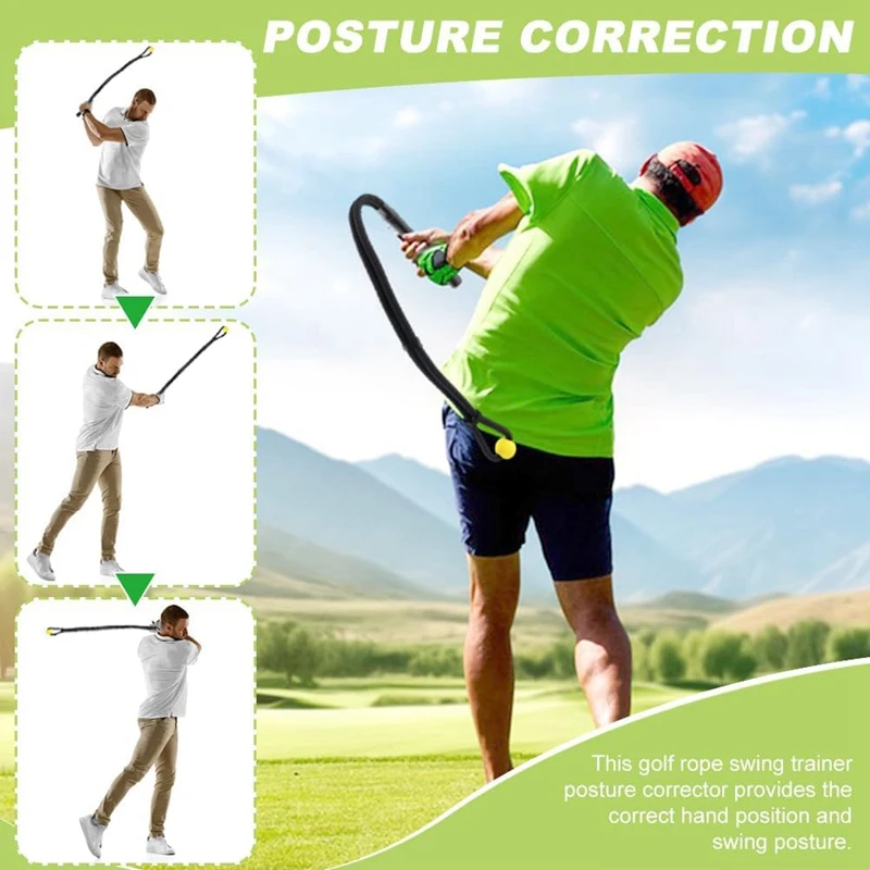 Golf Swing Training Aid, Rope Trainer Equipment Improve Swing Speed Lagging Rhythm, Golf Warm-Up Exercise For Strength