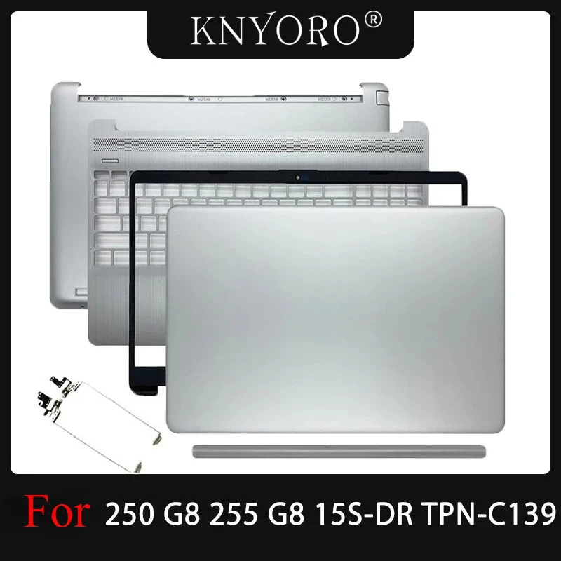 New Replace Case for HP 255 250 G8 G9 15-DW 15Z-GW 15S-DR TPN-C139 LCD Back Cover Bezel Palmrest Bottom Case Hinges L52007-001