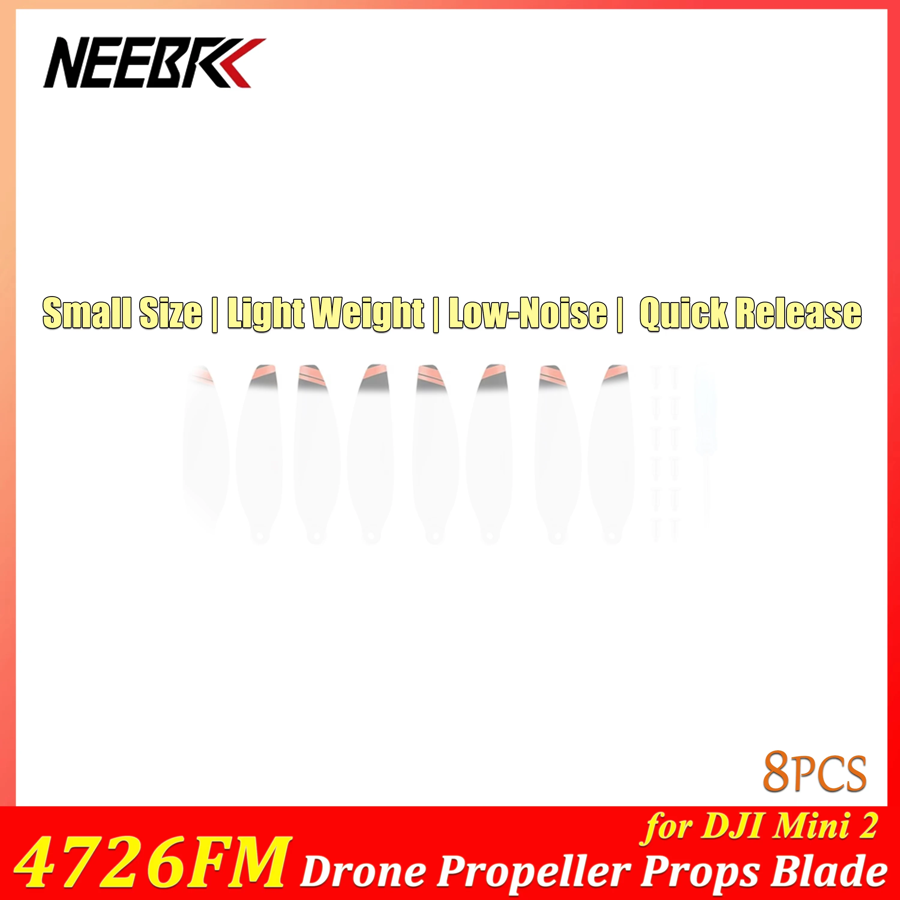 8PCS 4726FM Drone Propeller Props Blade Low-Noise Light Weight Colorful Durable Quick Release for DJI Mini 2 Spare Accessories