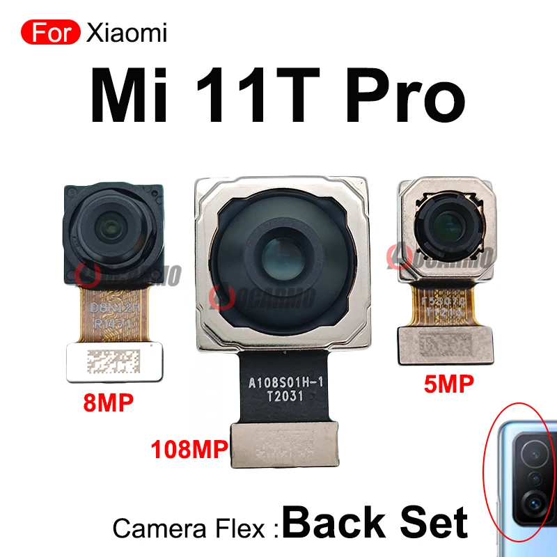 Aocarmo Back Rear Main Camera + Ultra-Wide + Telephoto Macro Cameras Flex For Xiaomi 11T Mi11T Pro