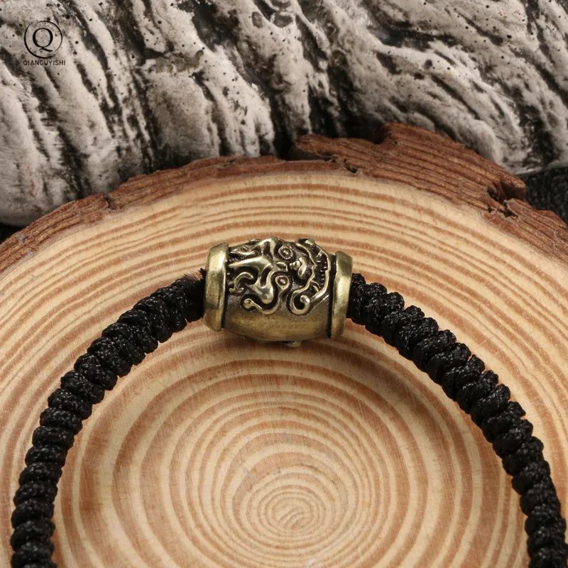Face Monster Brass Knife Bead Punk Jewelry DIY Paracord Bracelet Accessories Outdoor EDC Tool Umbrella Rope Lanyard Pendants