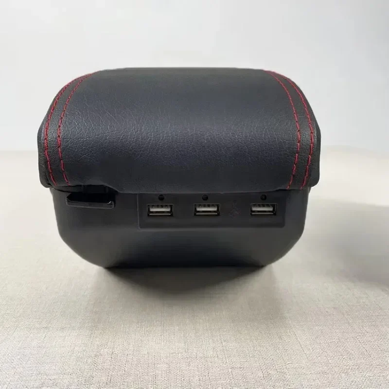 Universal Leather Car Armrest Central Store Content Storage Box With USB Charger Center Console Armrests Box