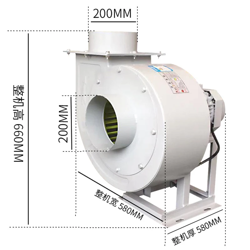 工業用排気ガス220/380V,ダブル円形,強力なホース,1kw/1.5kw