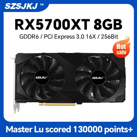 Bilashmart SZSJKJ New RX5700XT 8GB AMD Video Display Card Desktop Computer Gaming Graphics Card GDDR6 256Bit Professional Graphics Card GPU