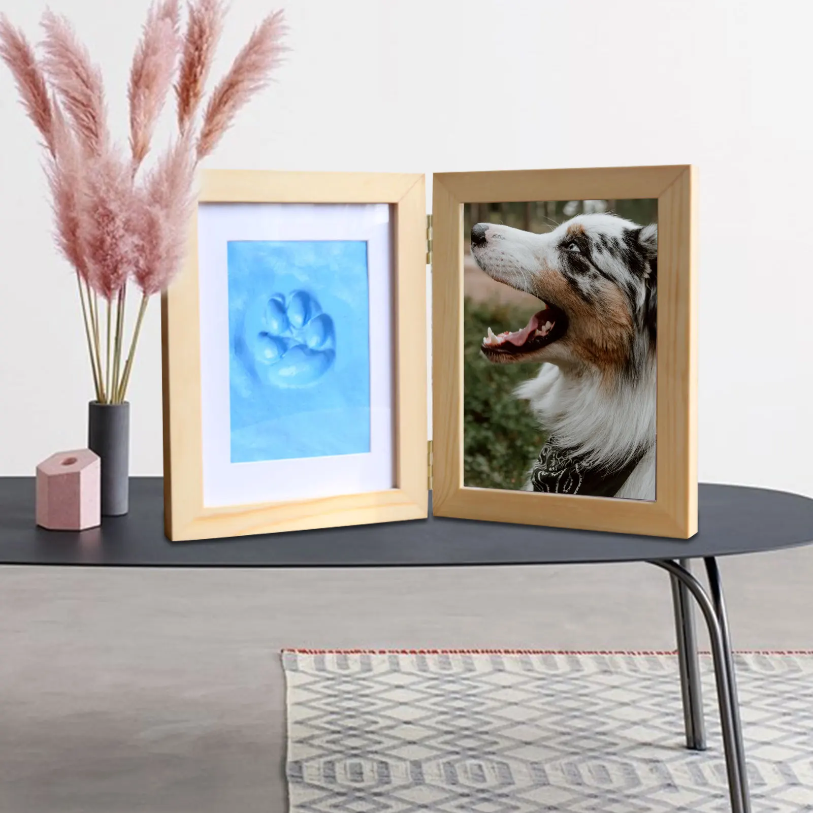 Pawprint Keepsake Picture Frames Memorial Clay Print Kit Dog Or Cat Paw Print Pet Keepsake Photo Frame With Clay Print Kit