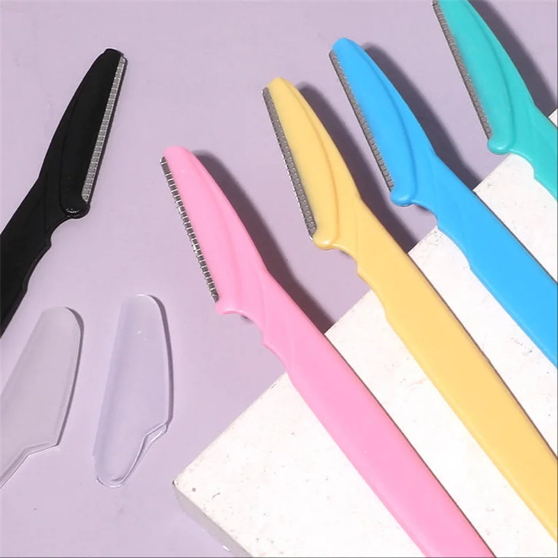 5/10/50 Pz Rasoio sopracciglia Strumenti di Trucco Sicuro Eye Brow Rasoio Viso Corpo Depilazione Lame di Rasoio Donna Sopracciglia Che Modella Coltello