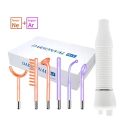 Darsonval Portable High Frequency Facial Machine Skin Therapy With 6 Neon & Argon Wands Remove Wrinkles Acne Facial Therapy Wand