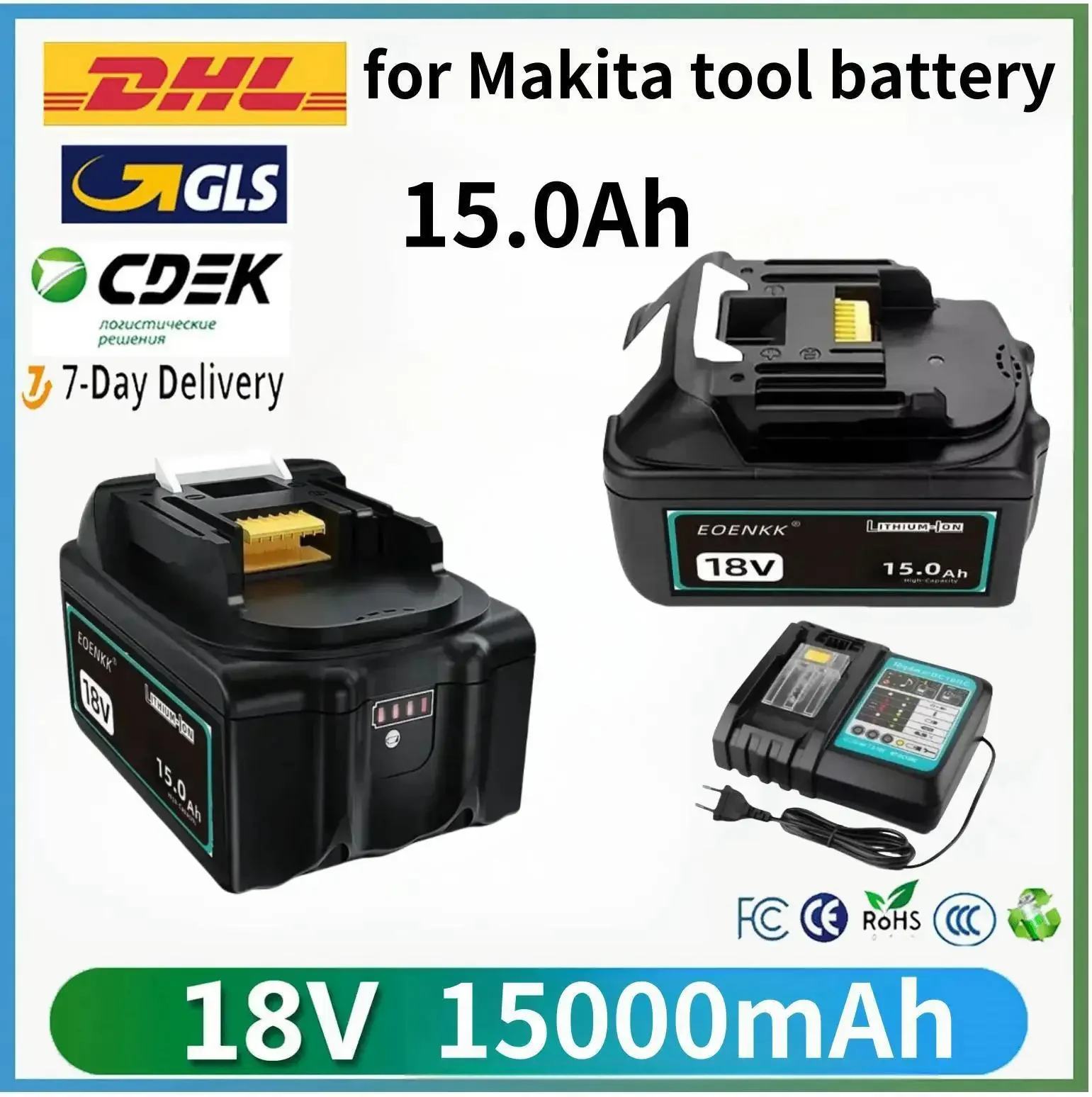 18V 15000mAh Battery for Makita 18V Battery BL1830 BL1830B BL1840 BL1850 BL1850B BL1860B BL1815 Replacement Lithium Battery