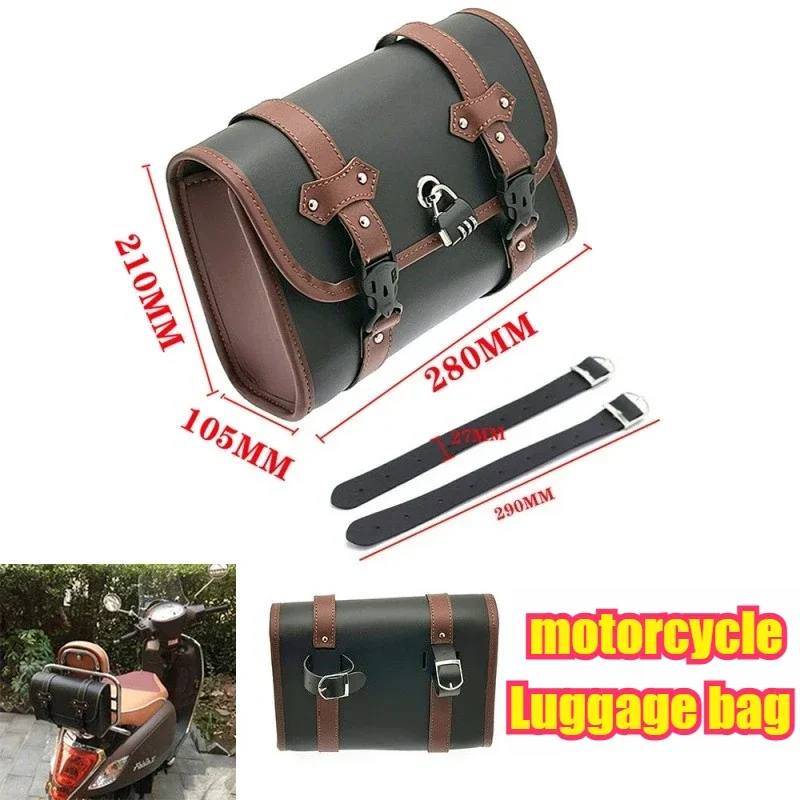 

Retro Leather Motorcycle Saddle Bags Waterproof Tool Pouch Fork Bag Universal Fit for Harley Honda Suzuki Yamaha