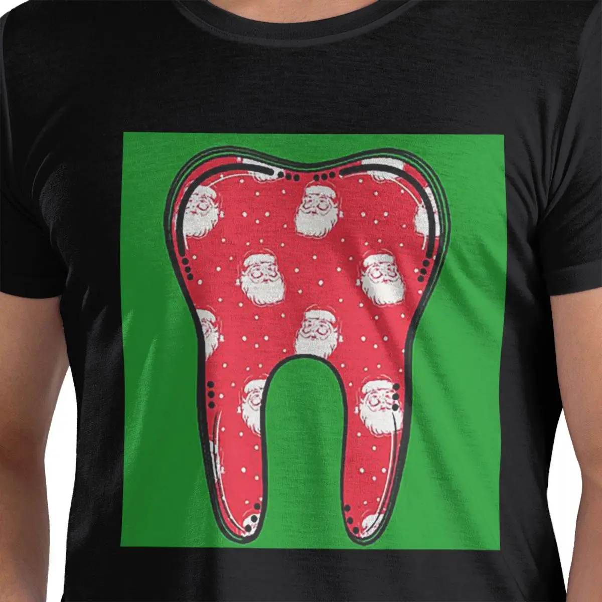 

Christmas Tooth Dentist Dental Assistant Hygienist Dentistry Teeth T-Shirt Men's Funny T Shirts Men Crew Neck Short Sleeve
