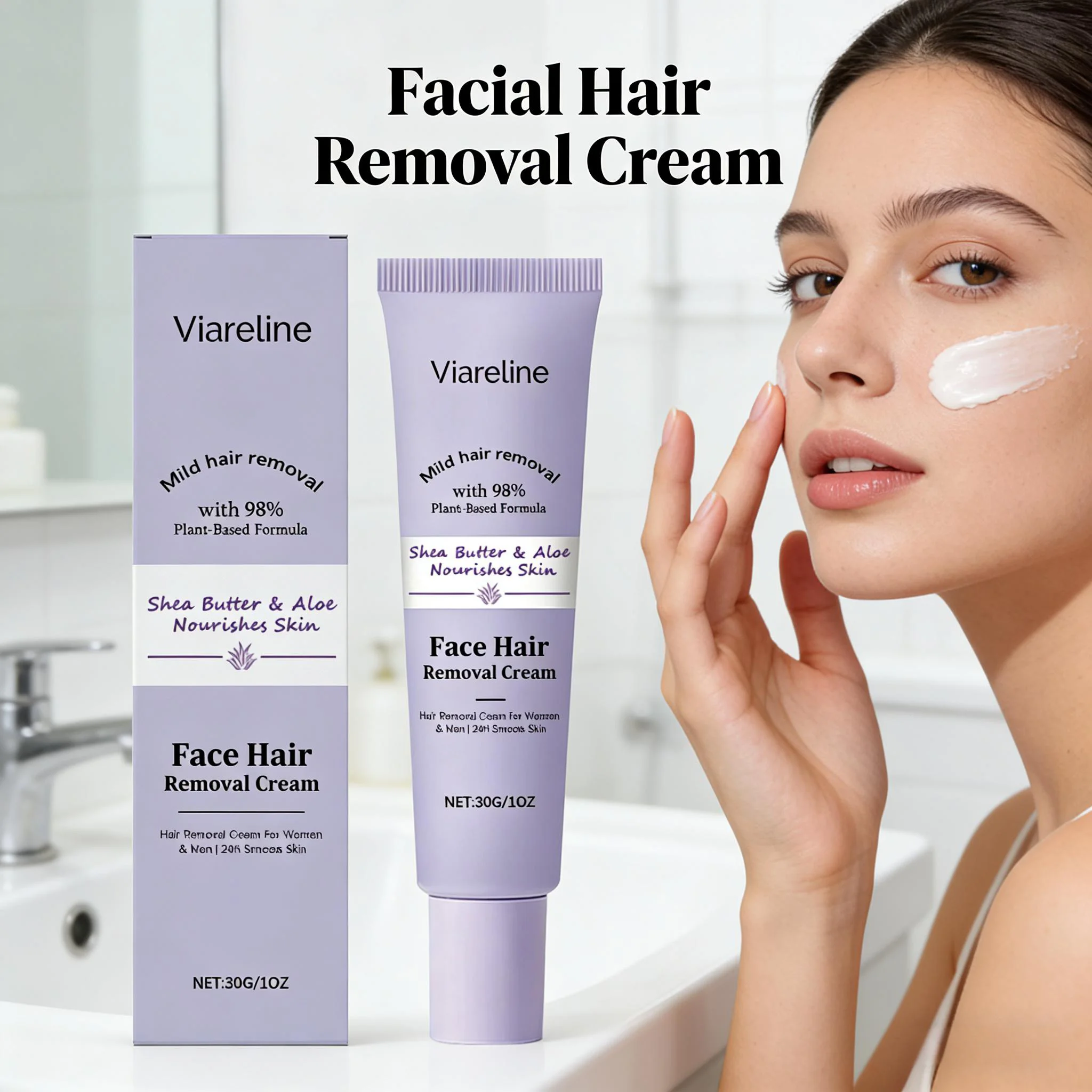 

Крем для удаления волос на лице, нежное безболезненное удаление лица, губ, бакенбарда, ингибитор роста волос, предотвращение сухости, плотной кожи, успокаивающая сыворотка