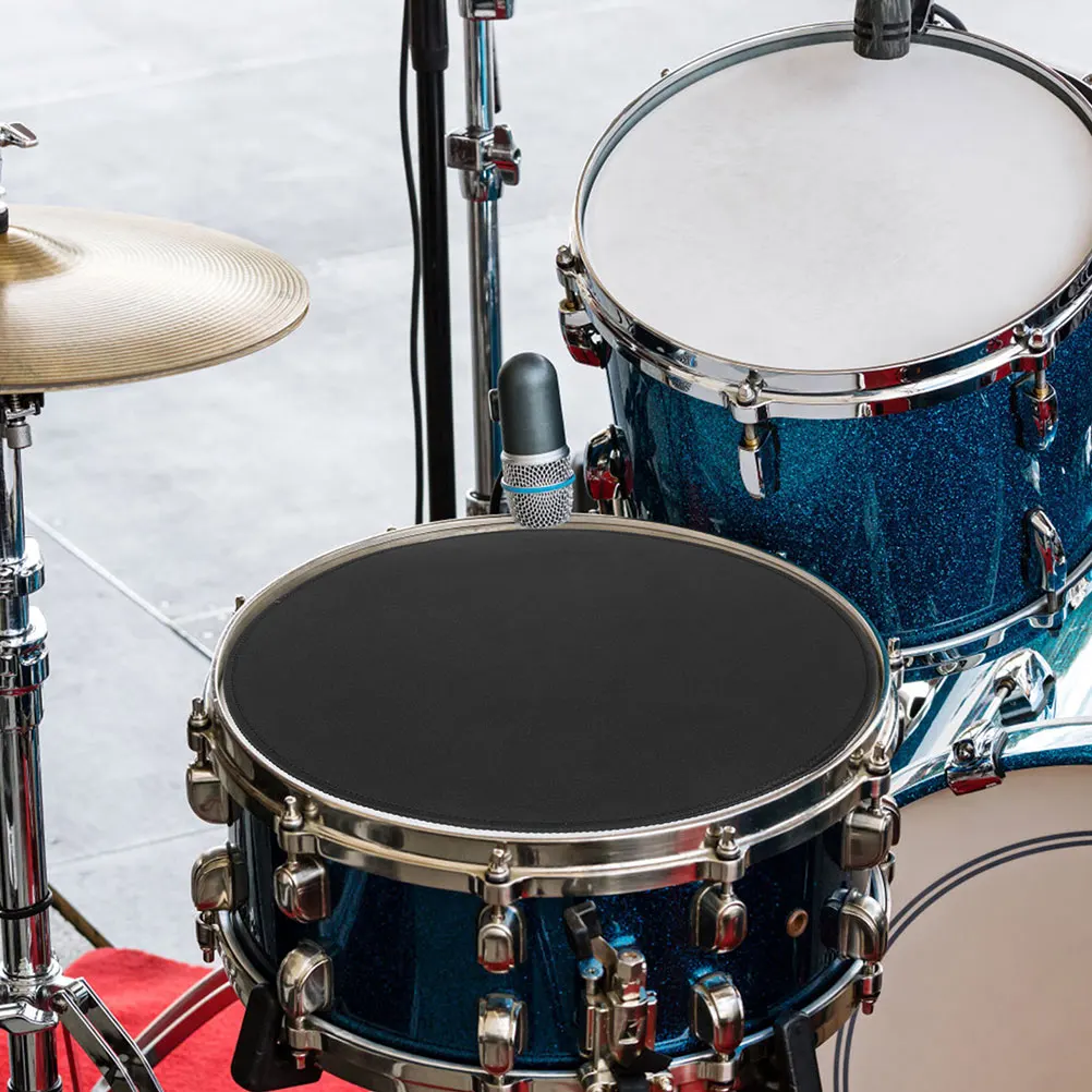 

8 Inch Black Mute Pad Snare Drum Silence Pads Noise Reduction Durable Cloth Rubber Reusable Easy Install Various Occasions Drum