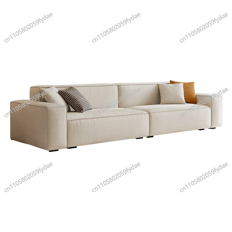 

Tofu block technology fabric sofa three-person small apartment living room cream wind square modern simple sofa