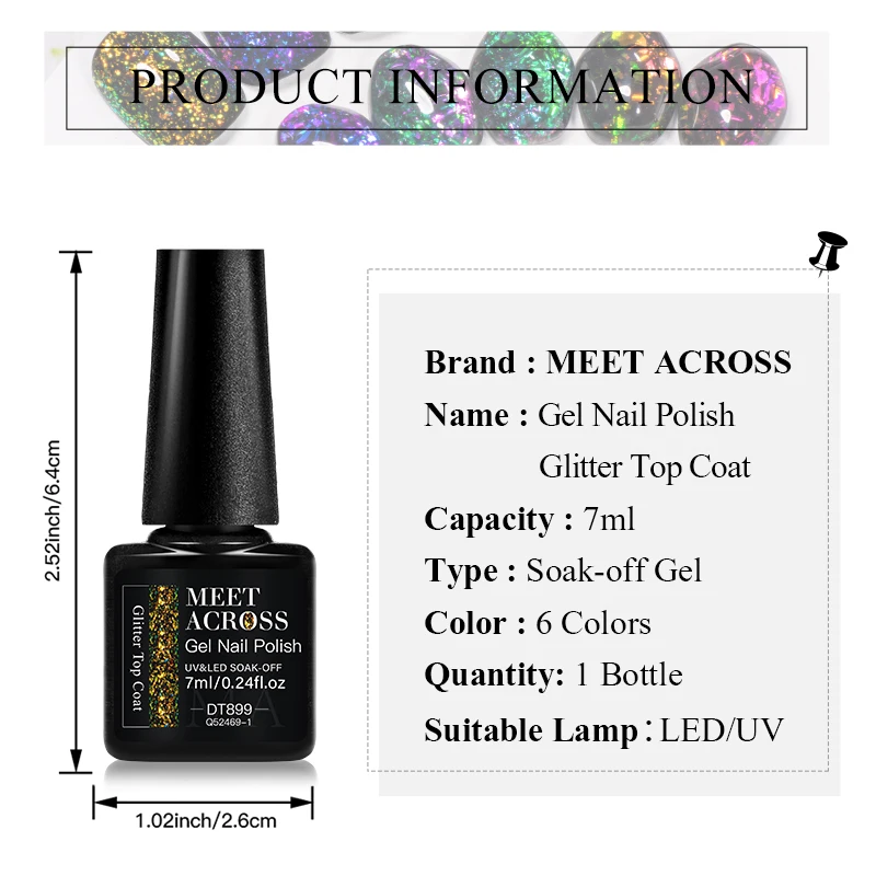 يجتمع عبر 7 مللي بريق معطف فوقي الديباج مسحوق هلام مسمار البولندية 2 في 1 الحرباء وظيفة UV LED مسمار الفن الورنيش نقع قبالة الأظافر #6