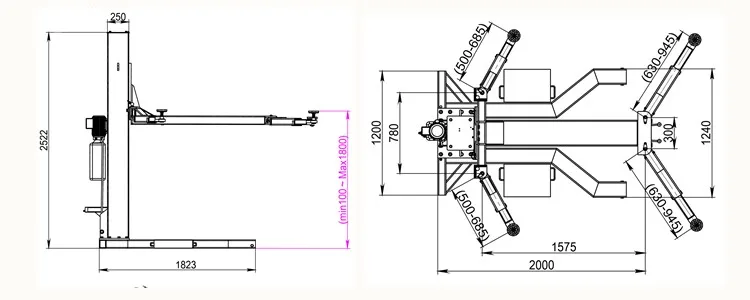 2.5T QJY2.5-G Settled Single Post Hydraulic Lift Car Hoist Auto Elevator Vehicle Lifter With CE Certification Shanghai Fanbao