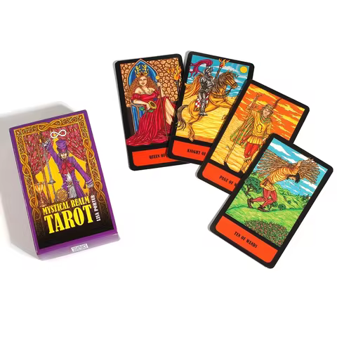 Hot Selling Mystical Realm Tarot Leisure Entertainment Card Family Gathering Divination Deck Tarot Board Playing Card Game