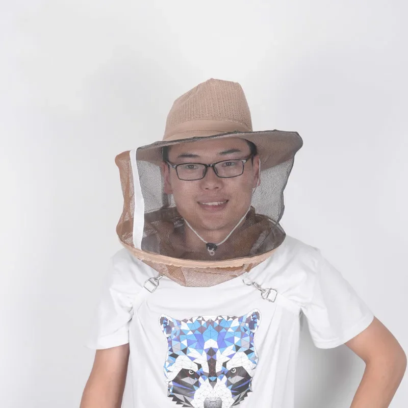 A 1PCS Anti-Bee Cap Jeans Cap Air-permeable Bee Cap Fire-proof Face Mesh Cover Beekeeping Tools