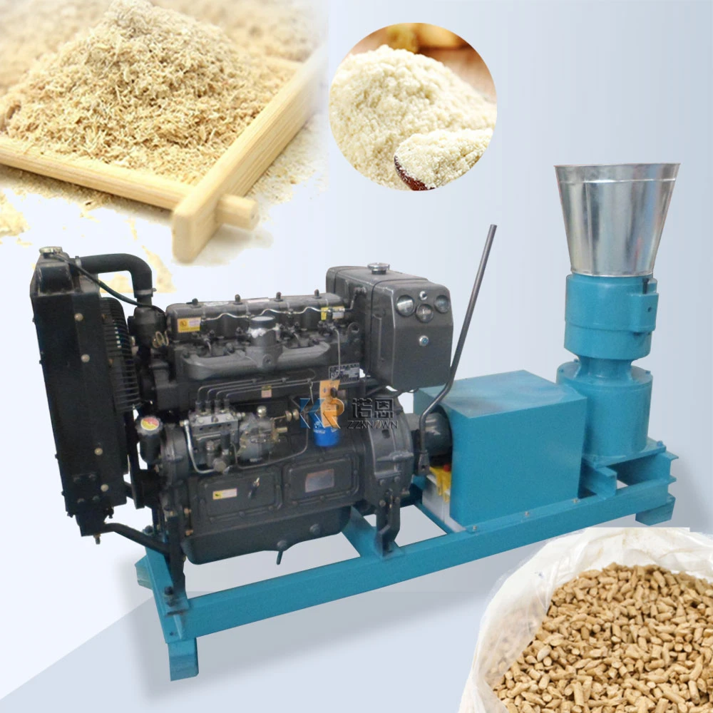 600-800kg/h Poultry Animal Feed Pellet Machine Mixer Diesel Pelletizer Mill Pig Cattle Chicken Feed Making Machine