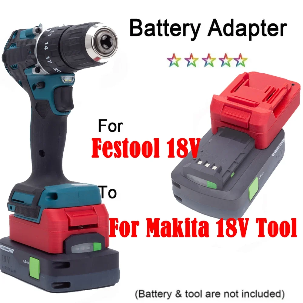 Battery Adapter Converter For Festool 18V Lithium Battery to for Makita 18V Cordless Tools Accessories (NO Battery)