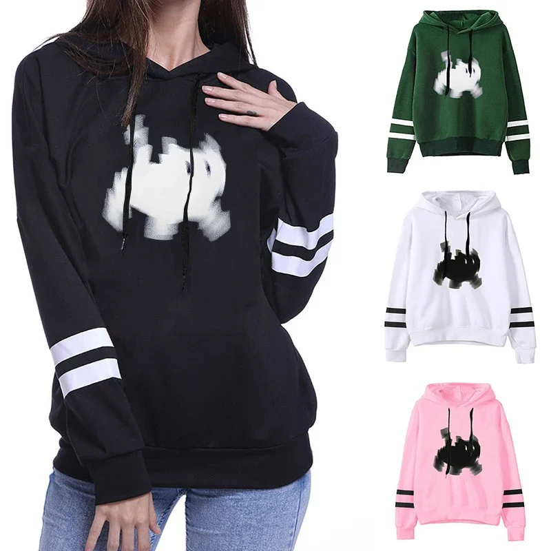 

Толстовка с принтом пиксельного кота для женщин, осень-зима, повседневная повседневная модная толстовка с капюшоном для девочек, домашний уличный свободный теплый пуловер