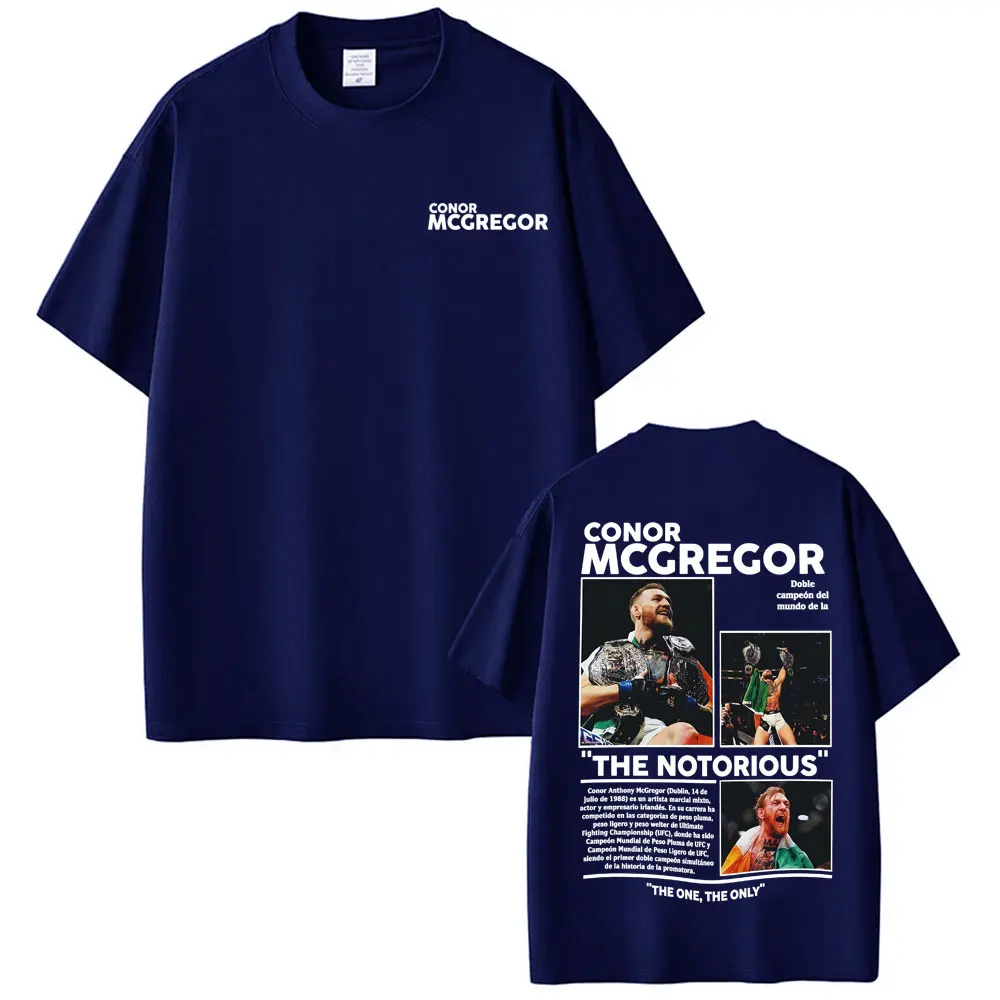 Conor Mcgregor The Notorious Merch T Shirts Men's Clothes Harajuku Cool High Street T-shirts 100% Cotton Loose Oversized T Shirt