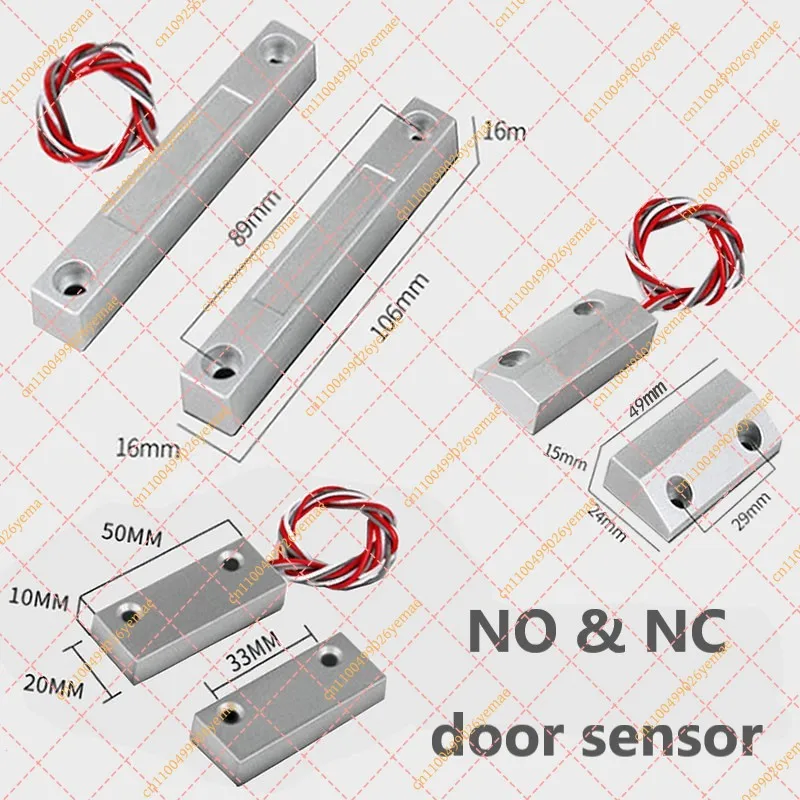 NC NO Door Sensor Wired Cable Window Door Monitor Alarm Contact Zinc Alloy Magnetic Switch