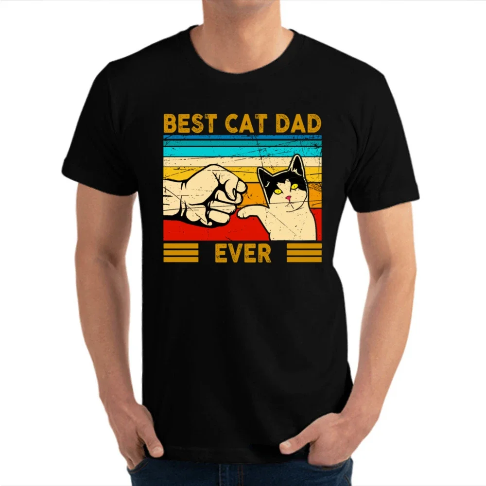 BFunny Cat Best Birthday Tshirt for Men Ropa Hombre Camisetas est Cat Dad Ever Cat Daddy RetroT Shirts Lover Father Camisa