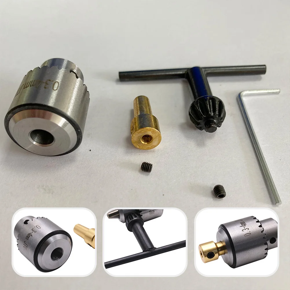 

1Set 0.3-4Mm Hand Drill Three Jaw Chuck Stainless Steel Micro Chuck with Key for Electric Drill Lathe Tool Adjustment