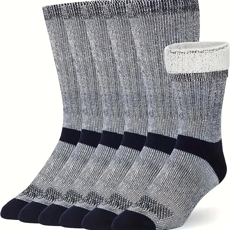Merino Hiking Socks, Warm Crew Socks for Winter Boots, Suitable for Men and Women, 3 Pairs Pack