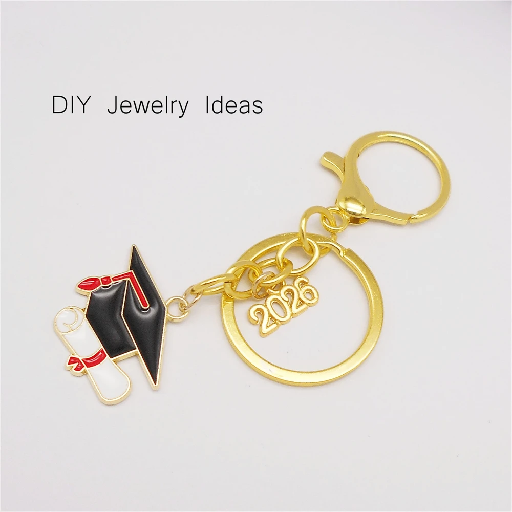 100pcs Gold&Silver Color Number 2026 Charm New Year Pendant Fashion Necklace Earring Bracelet Accessories Jewelry Making 14*9mm image 4